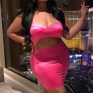Vibrant Pink Cutout Dress